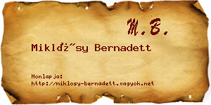 Miklósy Bernadett névjegykártya